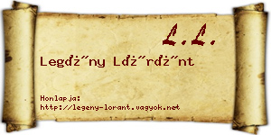 Legény Lóránt névjegykártya