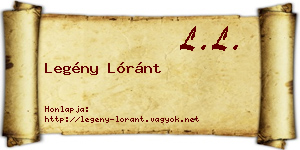 Legény Lóránt névjegykártya