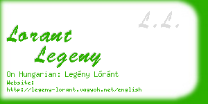 lorant legeny business card
