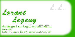 lorant legeny business card